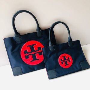 Authentic Tory Burch Ella Color Block Nylon Tote